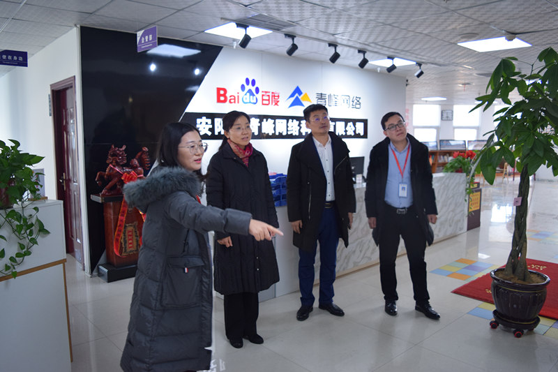 中共河南省委網(wǎng)信辦社評(píng)處處長李麗同志，中共安陽市委網(wǎng)信辦副主任、市互聯(lián)網(wǎng)行業(yè)黨委書記王曉萌同志蒞臨安陽青峰網(wǎng)絡(luò)參觀指導(dǎo)！